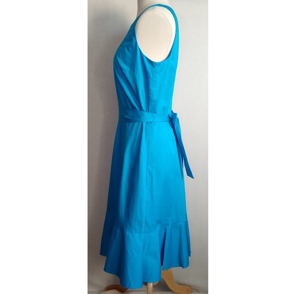 Talbots Embroidered Sateen Fit-and-Flare Dress - Picture 5 of 14